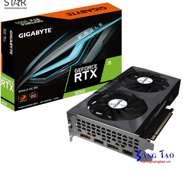 VGA Gigabyte RTX3050 8G GDDR6 EAGLE (GV-N3050EAGLE OC-8GD /DisplayPort /HDMI )